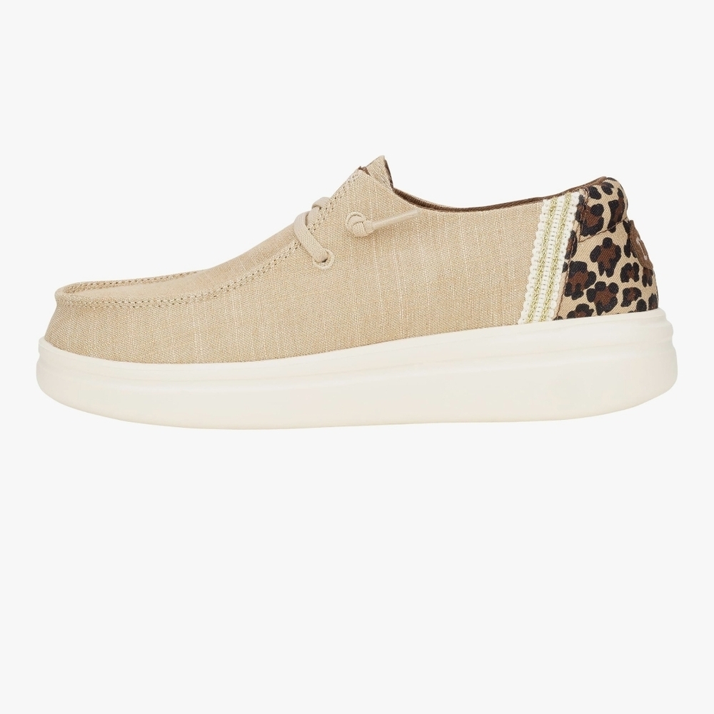 Hey Dude Tan Flats with Leopard Detail